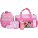 Disney Princesses 5-Piece Pink Youth Kids Girls Duffle Bag Set