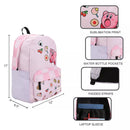 Kirby Inhaling Food 16" Pink School Bookbag with a Laptop pocket for girls
