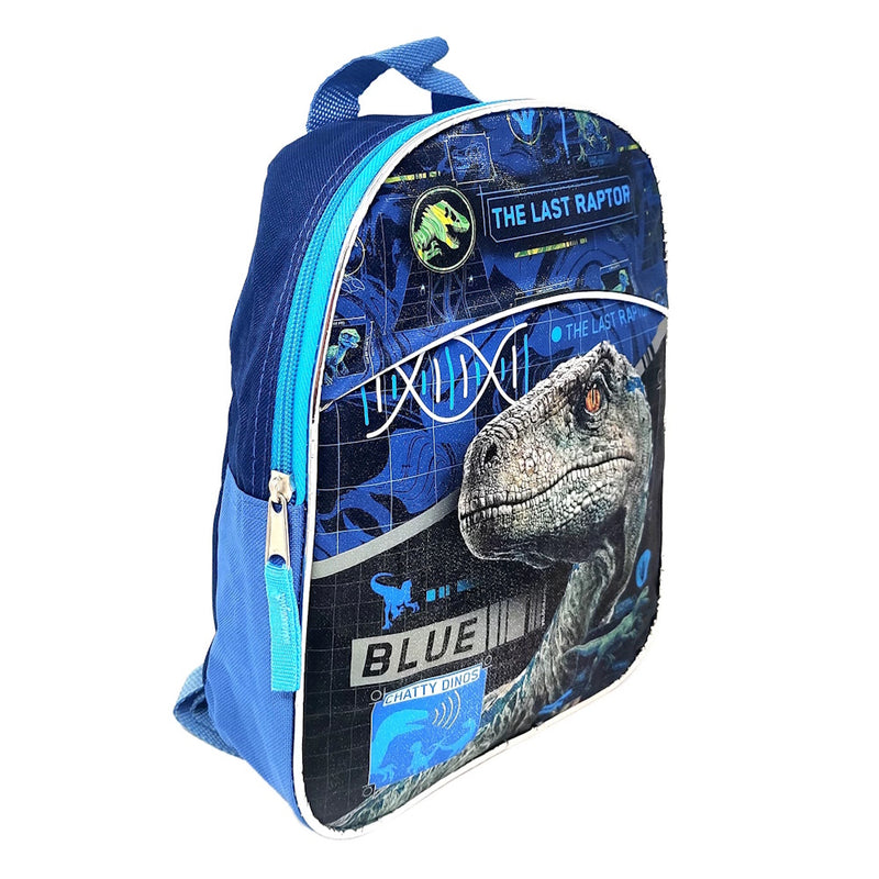 Jurassic World Mini 11" Backpack Blue The Last Raptor Velociraptor Boys Black