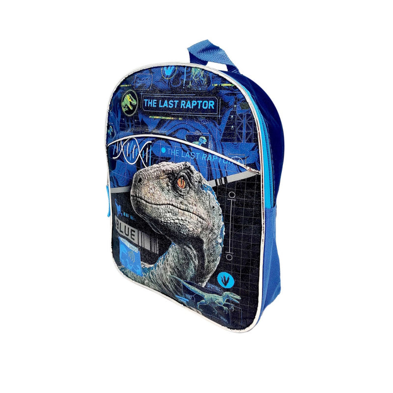 Jurassic World Mini 11" Backpack Blue The Last Raptor Velociraptor Boys Black