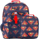 Bioworld Superman Logo All-Over Print 16" Premium Backpack & Lunch Kit Set