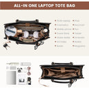 LOVEVOOK Laptop Leather Messenger Work Bag for Women, Waterproof Business Teacher Bag, Large Computer Laptop Bag, Black