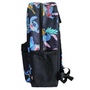 Black Stitch All Over Print Nylon School Backpack 16" Bookbag for Girls & Boys