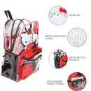 Hello Kitty Clear Backpack with Strawberries printed all over, 16" with attached Hood
