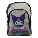 Hello Kitty 16" Kuromi Transparent Backpack with Front pocket, Black & Clear