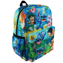 Disney Lilo and Stitch Deluxe 16" Nylon Backpack with Laptop Compartment, Blue