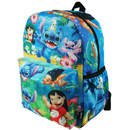 Disney Lilo and Stitch Deluxe 16" Nylon Backpack with Laptop Compartment, Blue