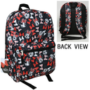 Minnie Mouse & Bows All Over Print Black and Red 16" Backpack with Front Pocket
