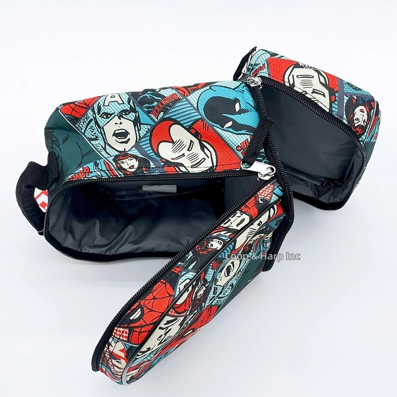 Marvel Print all over, bottom drop Lunch bag, Captain America, Iron Man, Thor, Spider Man age 3+