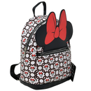 Minnie Mouse 10" Mini Deluxe Backpack with 1 Front pocket and Large Minnie Bow