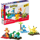 MEGA Pokémon Building Toys Set Kanto Region Team with 130 Pieces, 4 Poseable and Articulated Characters, 2 Inches Tall, for Kids
