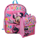 Pink Girls Disney Minnie Mouse Backpack 16" with Lunch Bag Set