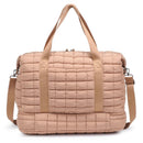 Globetrotter Quilted Nylon Puffer Travel Weekender Natural