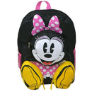 Disney Minnie Mouse Front Body 16" Backpack with 3D 3 Zipper Pockets
