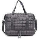 Globetrotter Quilted Nylon Puffer Travel Weekender Carbon