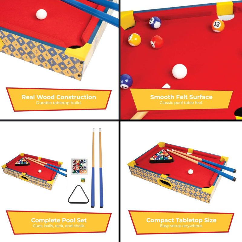 Disney Pixar Toy Story Wooden Tabletop Pool Table, Kids 6+