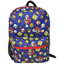 All Over Print 16" Navy Blue Unisex Super Mario Classic Backpack for School