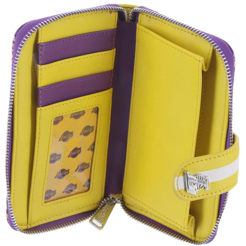 Loungefly NBA: Los Angeles Lakers Logo Snap Wallet, Purple & Yellow