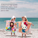 Sanrio Hello Kitty Kids Super Soft Bath/Pool/Beach Soft Cotton Terry Hooded Towel Wrap, 24 in x 44 in