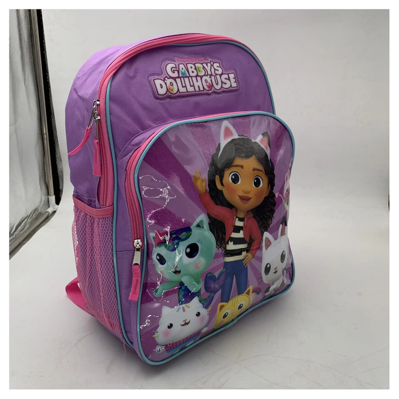 DreamWorks Purple Polyester Gabby's Dollhouse 16" School Backpack with a Large Front Pocket