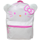 Sanrio White and Pink Hello Kitty Head 16" School Backpack with Front Pocket