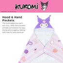 Sanrio Kuromi Kids Super Soft Bath/Pool/Beach Soft Cotton Terry Hooded Towel Wrap, 24 in x 50 in