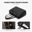 LOVEVOOK Laptop Tote Bag for Women 15.6 Inch Waterproof Leather Computer Bags Business Office Work Briefcase Black