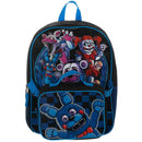 Bioworld Five Nights at Freddys 16" Black and Blue Premium Backpack & Lunch Kit Set