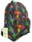 Marvel Avengers All Over Print Black 16" Nylon School Backpack for Boys, with a front Pocket