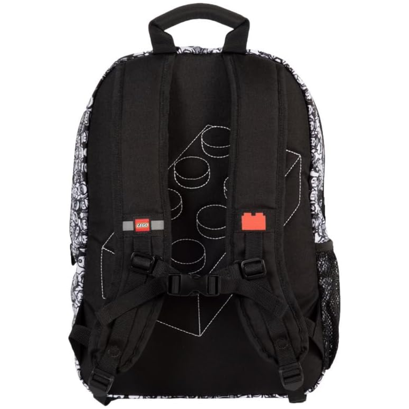 LEGO Iconic Prints Kids School Backpack Bookbag, for Travel, On-the-Go, Back to School, Boys and Girls, with Adjustable Padded Straps and Fun patterns
