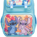 Disney Stitch & Angel 15.5" Polyester Blue Large Backpack with 2 Front Pockets