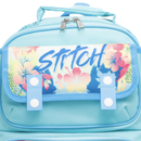 Disney Stitch & Angel 15.5" Polyester Blue Large Backpack with 2 Front Pockets