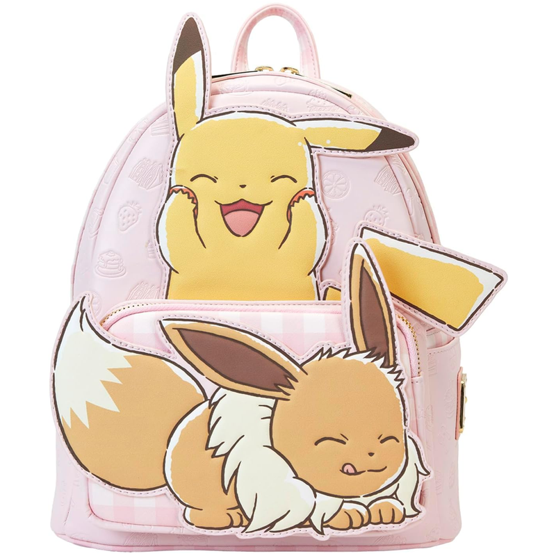 Loungefly Pink Pokémon 3D Pikachu & Eevee Mini Faux Leather Backpack
