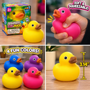 Fun Storm Squishy Duck Fidget Toy 3.14", Soft Squeeze Sensory Stress Relief Rubber Duck, Random Color, 1 PC, Ages 3+