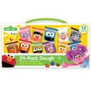 Leap Year Sesame Street 24-Pack of Dough with Carrying Handle, Includes 24 cans of 2oz Dough in 12 Popular Colors, Gift for Kids