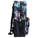 Black Stitch All Over Print Nylon School Backpack 16" Bookbag for Girls & Boys