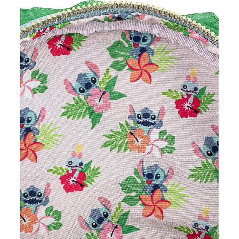 Loungefly Disney 3D Stitch Luau Blue Mini Faux Leather Shell Backpack