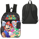 Super Mario 16" Backpack with lunch bag water bottle, carabiner clip & ID holder