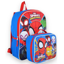 Fast Forward Spidey and His Amazing Friends Kids Backpack with Lunch Box Set, School Bag with Insulated Lunch Bag
