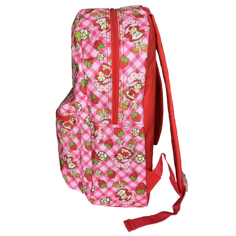 Strawberry Short Cake All Over Pink Nylon School Backpack 16" Bookbag for Girls