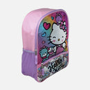 Hello Kitty Backpack 16" Sanrio Front Zipper Pocket Teddy Bears Hearts Cupcakes