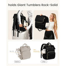 LOVEVOOK Laptop Backpack for Women with Giant Tumbler Holder Pocket, Waterproof Travel Computer Laptop Bag, Black