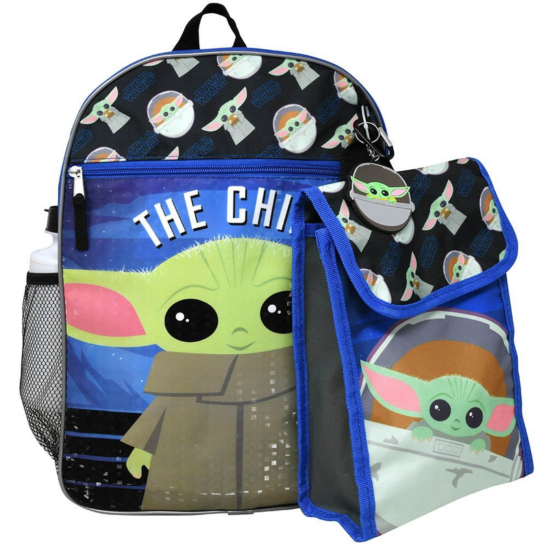 Star Wars The Mandalorian Grogu Baby Yoda 16" Backpack 5-Piece Set