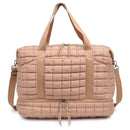 Globetrotter Quilted Nylon Puffer Travel Weekender Natural