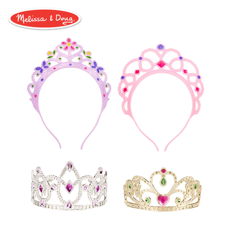 Melissa & Doug Role-Play Collection Crown Jewels Tiaras (Pretend Play, Durable Construction, 4 Dress-Up Tiaras and Crowns)