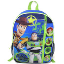 Toy Story Woody and Buzz 16" Kids Cartoon School Bag with Front Pocket & Side Mesh, Lightweight Travel Backpack for Boys