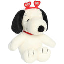 Aurora® Adorable Peanuts® Love On The Mind™ Snoopy Stuffed Animal,  Nostalgic Gift for Adults and Birthday Celebrations - White 6 Inches
