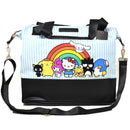 Sanrio Hello Kitty 13" Weekender Bag with Blue & White stripes for Travel, School, Sports, Overnight stays, or Vacation