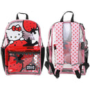 Hello Kitty Clear Backpack with Strawberries printed all over, 16" with attached Hood