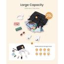 LOVEVOOK Tote Bag for Women with Giant Tumbler Holder Pocket, Puffer Work Travel Laptop Handbag with Zipper, White